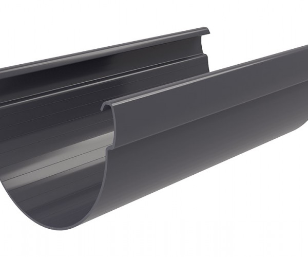 Желоб Дизайн 135 ПВХ Grand Line 3м Графит (RAL 7024)
