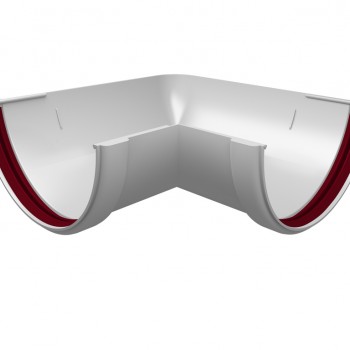 Угол желоба 90 град. ПВХ Grand Line Белый (RAL 9003)