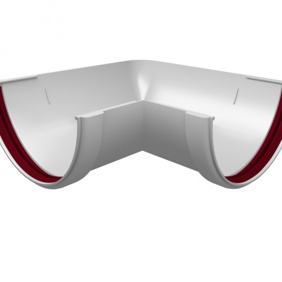 Угол желоба 90 град. ПВХ Grand Line Белый (RAL 9003)