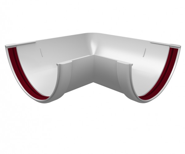 Угол желоба 90 град. ПВХ Grand Line Белый (RAL 9003)