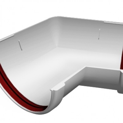 Угол желоба 135 град. ПВХ Grand Line Белый (RAL 9003)