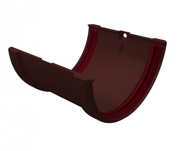 Соединитель желобов ПВХ Grand Line Шоколадный (RAL 8017)