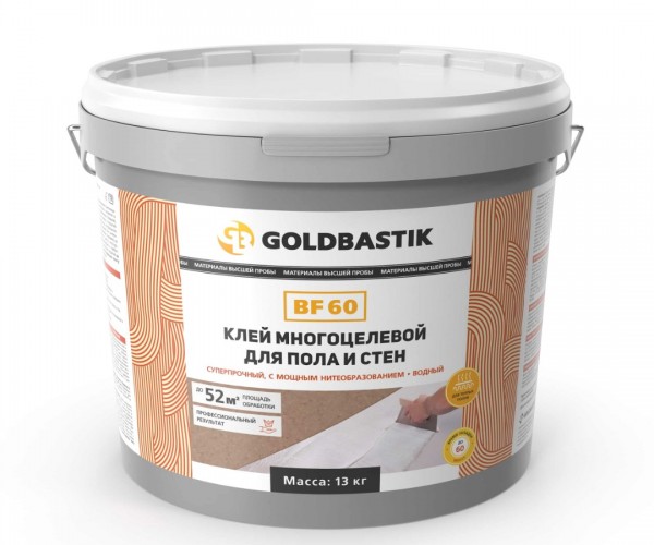 Многоцелевой клей для пола и стен Goldbastik BF60 13кг Многоцелевой клей для пола и стен Goldbastik BF60 13кг