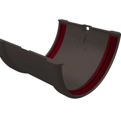 Соединитель желобов ПВХ Grand Line Графит (RAL 7024)