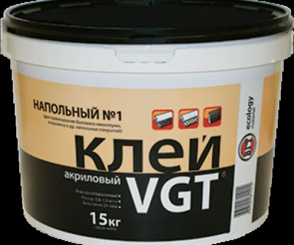 Клей ВГТ акриловый напольный №1 Эконом 15кг Клей ВГТ акриловый напольный №1 Эконом 15кг